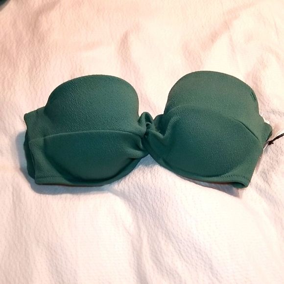 NWT STRAPLESS UNDERWIRE LIGHTLY PADDED BIKINI SWIMSUIT SWIM BRA TOP - Picture 1 of 5
